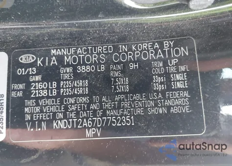 2013 Kia Soul ! из США, поврежденный, VIN KNDJT2A67D7752351